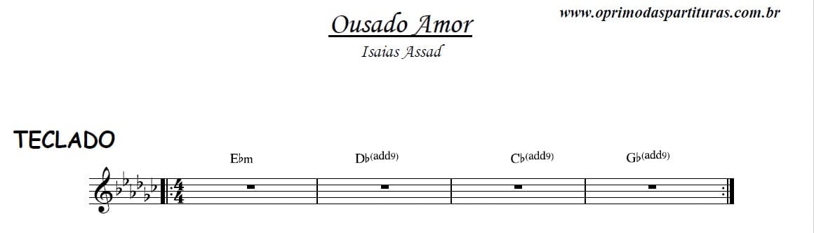 Ousado Amor Partitura Teclado O Primo Das Partituras