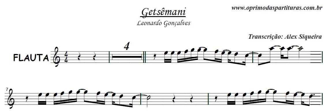 Getsêmani Partitura Flauta O Primo das Partituras