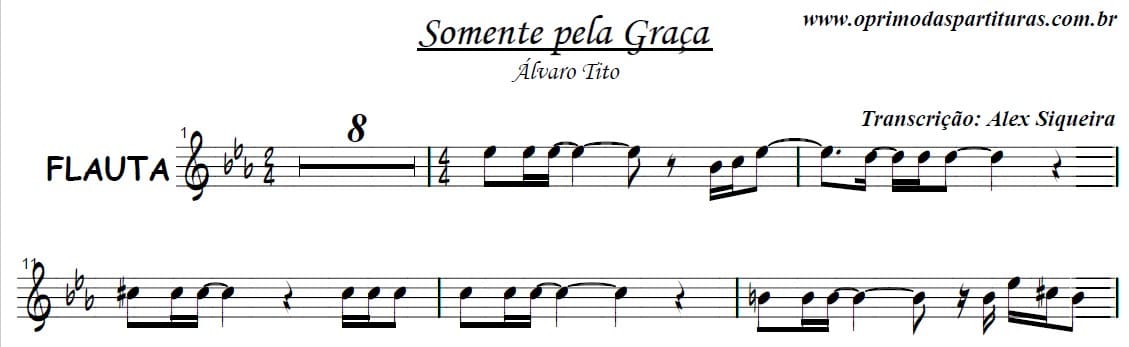 Somente Pela Graça Partitura Flauta O Primo das Partituras