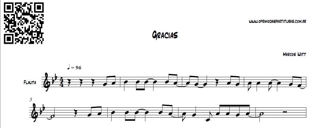 Gra As Partitura Flauta O Primo Das Partituras