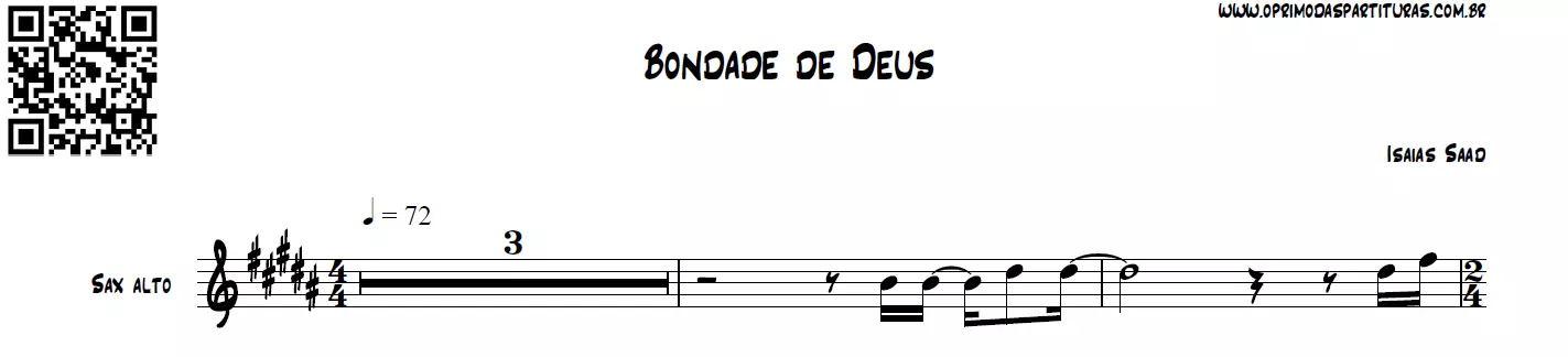 Bondade De Deus Partitura Sax Alto O Primo Das Partituras