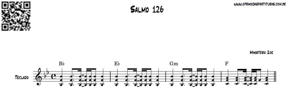 Salmo 126 Partitura Teclado O Primo Das Partituras