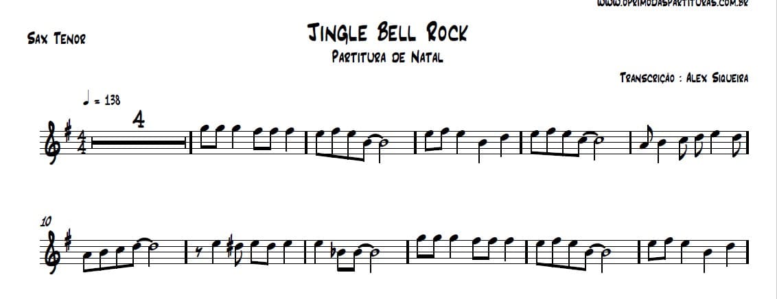 Jingle Bell Rock - Partitura Violino - O Primo das Partituras