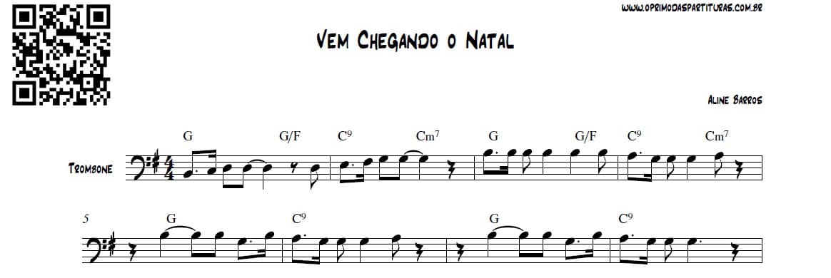 Vem Chegando O Natal Partitura Trombone O Primo Das Partituras