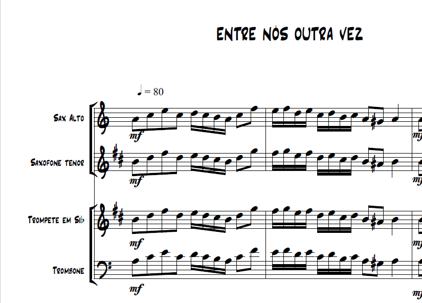 Uma Vez Mais, Partitura