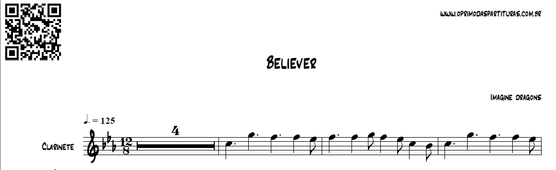 Believer Clarinete Partitura - O Primo das Partituras